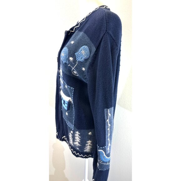 Holiday Lodge North Crest Women’s Full Zip Sweater Cardigan Ski Lodge Sz S 6/8 - Picture 5 of 14